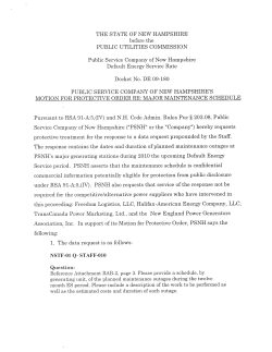 Motion Major Maintenance - New Hampshire Public Utilities