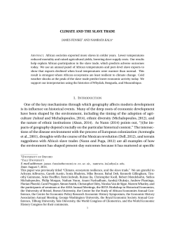 CLIMATE AND THE SLAVE TRADE One of the key mechanisms