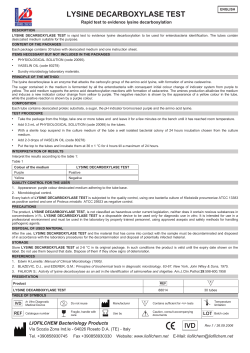 LYSINE DECARBOXYLASE TEST