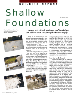 Shallow Foundations Building Report Home Builder Magazine