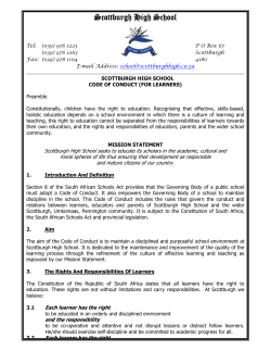 Code of Conduct - Scottburgh High School