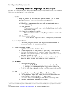Avoiding Biased Language in APA Style