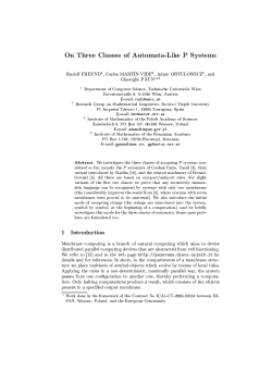 On Three Classes of Automata-Like P Systems Rudolf FREUNDi