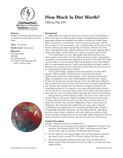 How Much Is Dirt Worth? - Utah Agriculture in the Classroom