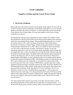 Negative Carbon and the Green Power Fund