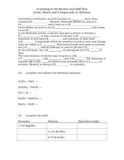 Acids and Bases