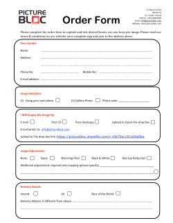 Order Form - Picture Bloc
