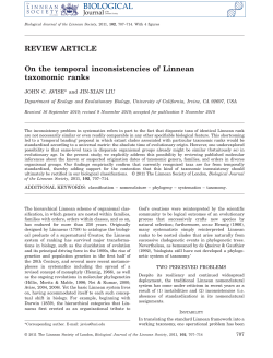 REVIEW ARTICLE On the temporal inconsistencies of Linnean