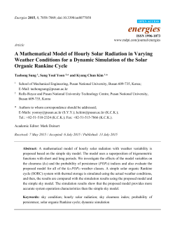 A Mathematical Model of Hourly Solar Radiation in Varying Weather