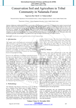 Conservation Soil and Agriculture in Tribal Community in Nalamala