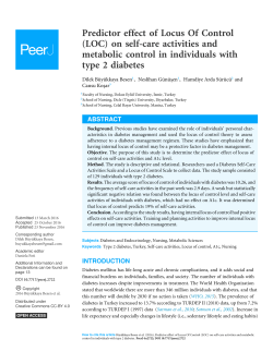 (LOC) on self-care activities and metabolic control in individuals
