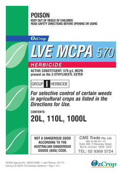 OzCrop LVE MCPA 570 Label