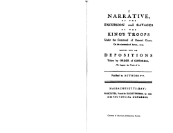 A Narrative of the Excursion and Ravages of the King`s Troops