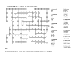 GATSBY PUZZLE #2 - Fill in the grid with words from the word list