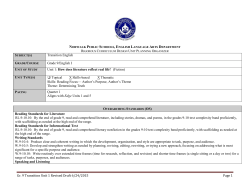 Gr. 9 Transition Unit 1 Revised Draft 6/24/2015 Page 1 Transition