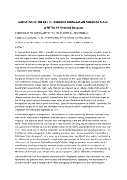 NARRATIVE OF THE LIFE OF FREDERICK DOUGLASS AN