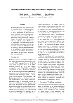 Tailoring Continuous Word Representations for Dependency Parsing