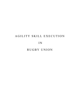 Agility Skill Execution in Rugby Union - PhD