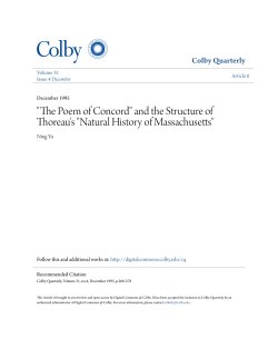 "The Poem of Concord" and the Structure of Thoreau`s