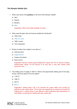 The Olympics Medals Quiz