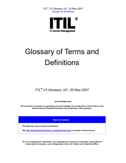 ITIL V3 Glossary of Terms and Acronyms