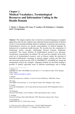 Medical Vocabulary, Terminological Resources and