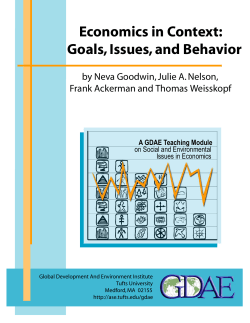 Economics in Context: Goals, Issues, and Behavior
