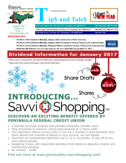January 2017 - Peninsula Federal Credit Union
