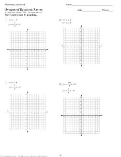 System of Equations Review