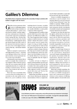 Galileo`s Dilemma