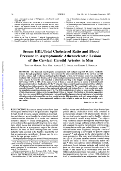Serum HDL/Total Cholesterol Ratio and Blood Pressure