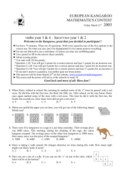 EUROPEAN KANGAROO MATHEMATICS