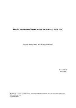 The size distribution of income among world citizens: 1820