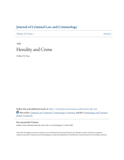 Heredity and Crime - Scholarly Commons