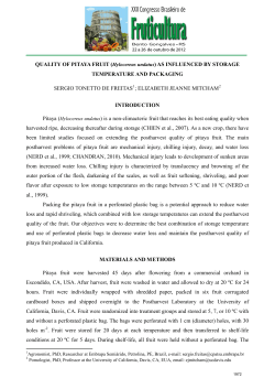 QUALITY OF PITAYA FRUIT (Hylocereus undatus) AS