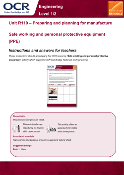 Safe working and personal protective equipment - (PPE)