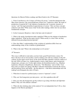 Readings Questions for Karl Marx Continued and 18th Brumaire