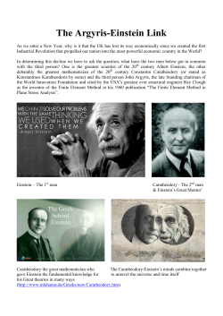 The Argyris-Einstein Link - World Innovation Foundation