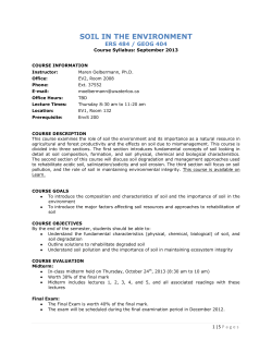 Soil in the Environment - University of Waterloo