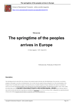 The springtime of the peoples arrives in Europe