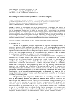 Accounting, tax and economic profit in the furniture company