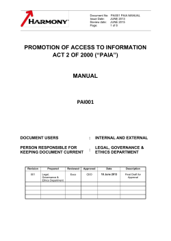 PAIA manual and annexure
