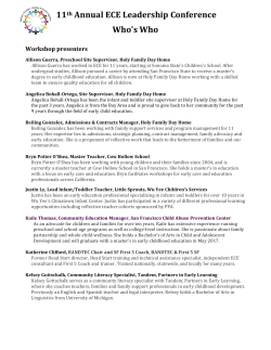 11th Annual ECE Leadership Conference Who`s