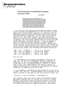 The Newtonian Gravitational Constant: An Exact Value