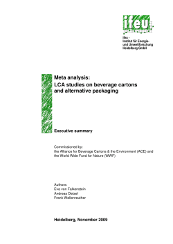 Meta analysis: LCA studies on beverage cartons and alternative
