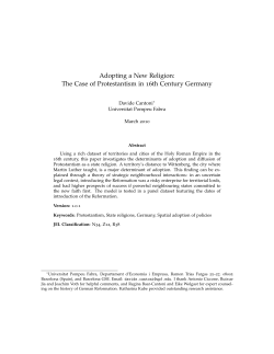 Adopting a New Religion: The Case of Protestantism in 16th Century