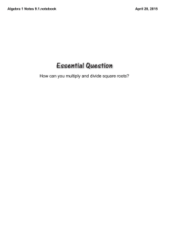 Algebra 1 Notes 9.1.notebook