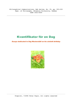 Kvantifikator f&ouml;r en Dag