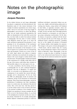 Notes on the photographic image