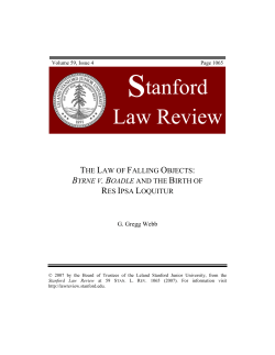 byrne v. boadle - Stanford Law Review